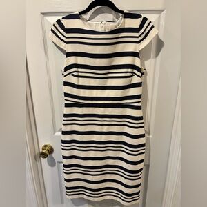 J. Crew Navy and White Striped Dress